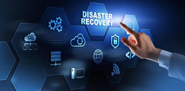 Businessman pressing recovery on virtual screen Internet and networking concept