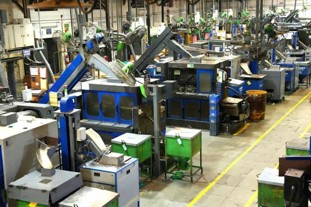 Factory floor with production machinery