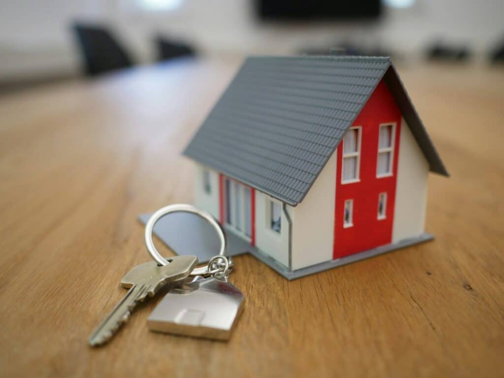 Model house on a desk at a real estate office