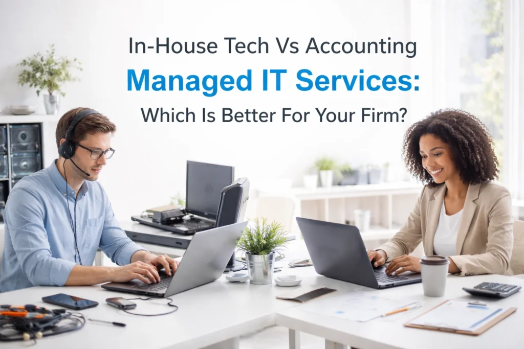 Financial professionals reviewing sensitive documents and technology in a bright office