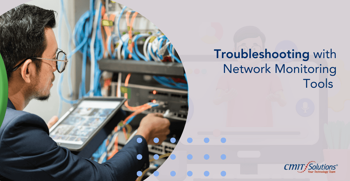 A technician using various network monitoring tools to diagnose and troubleshoot network issues.