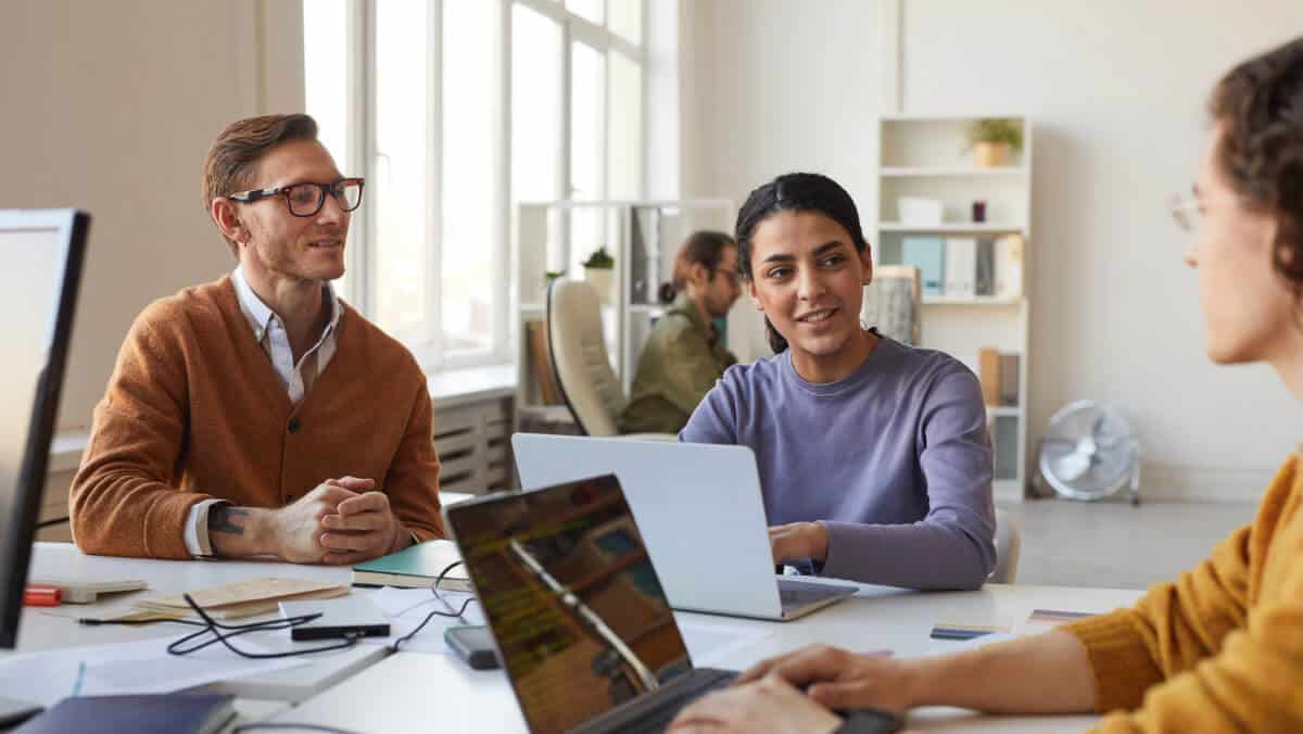 Collaborative Office Discussion