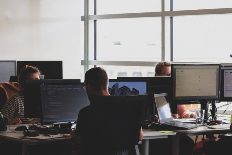 Team Working in an Open Office
