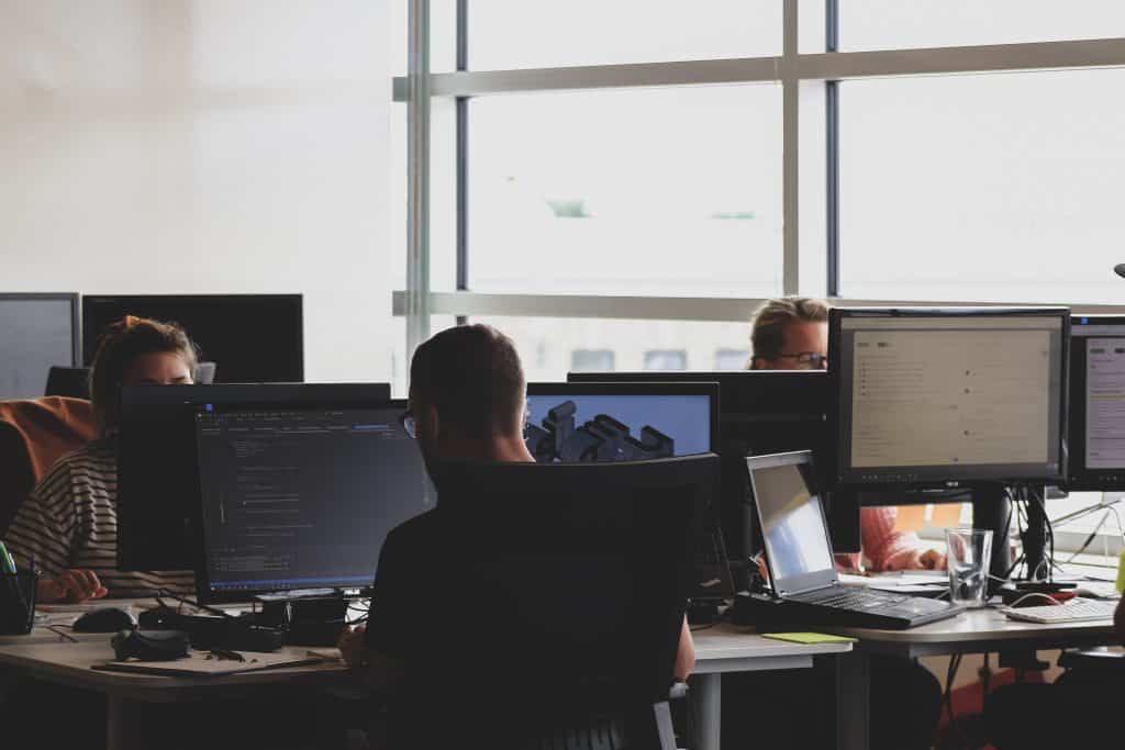 Team Working in an Open Office
