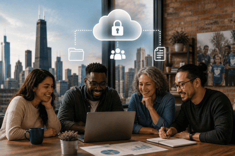 Chicago nonprofits can access secure, professional cloud infrastructure at little to no cost. Here's how Microsoft 365 and Google Workspace work for your organization.