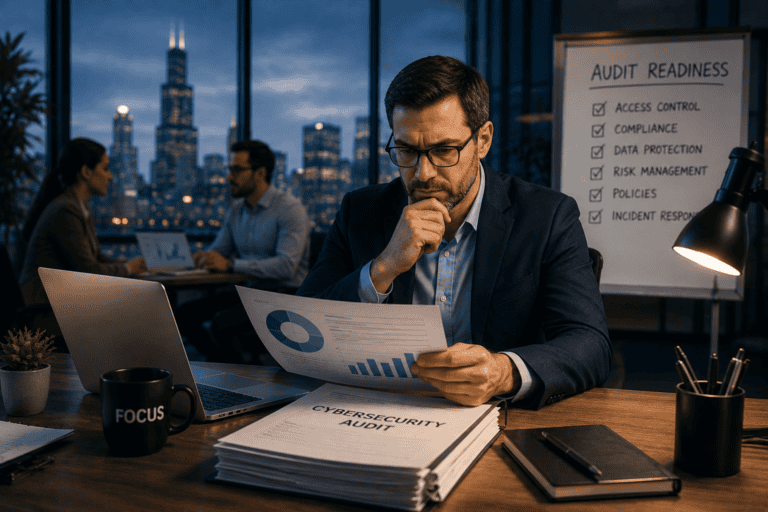 Learn why Chicago financial firms fail cybersecurity audits and how proactive IT management can reduce risk and improve compliance.