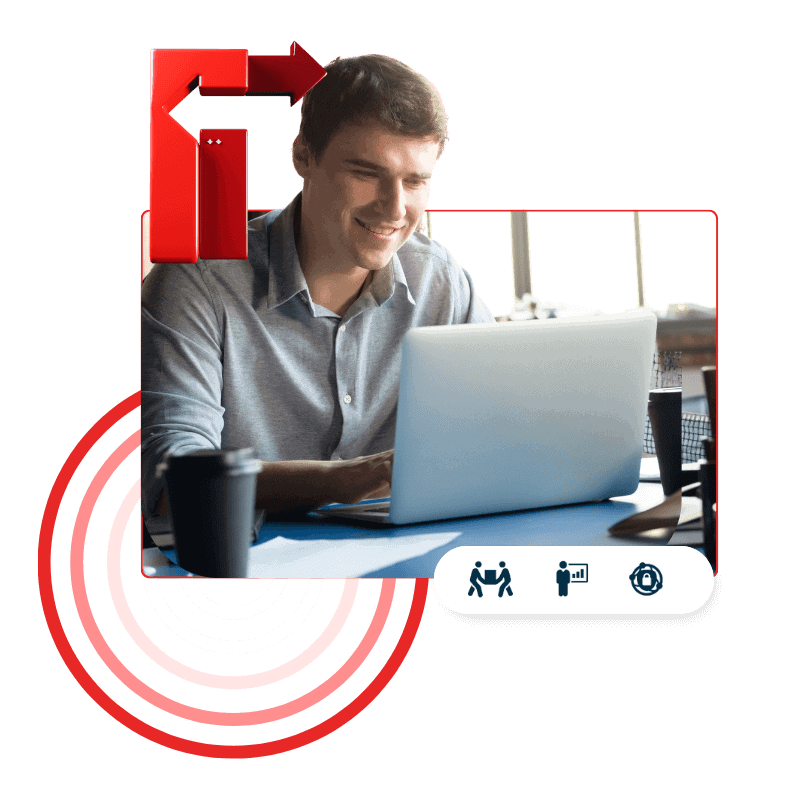 Professional working with a laptop in a business setting