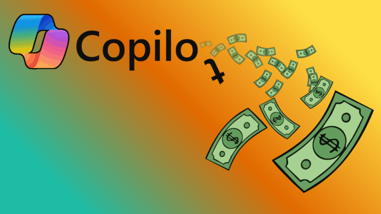 An image of the Copilot Logo leaking money out the end.