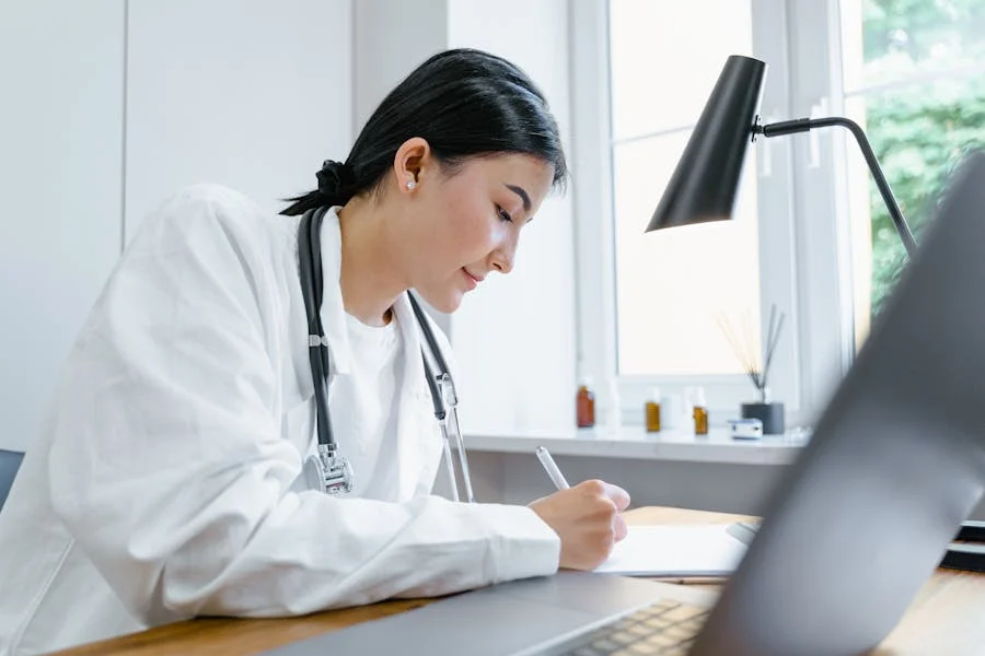 Healthcare professional with digital records