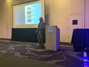 Technology advisor presenting a cybersecurity, IT governance, and business technology strategy workshop for CPA firms at a Michigan accounting industry event.