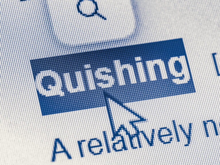Quishing online on computer monitor