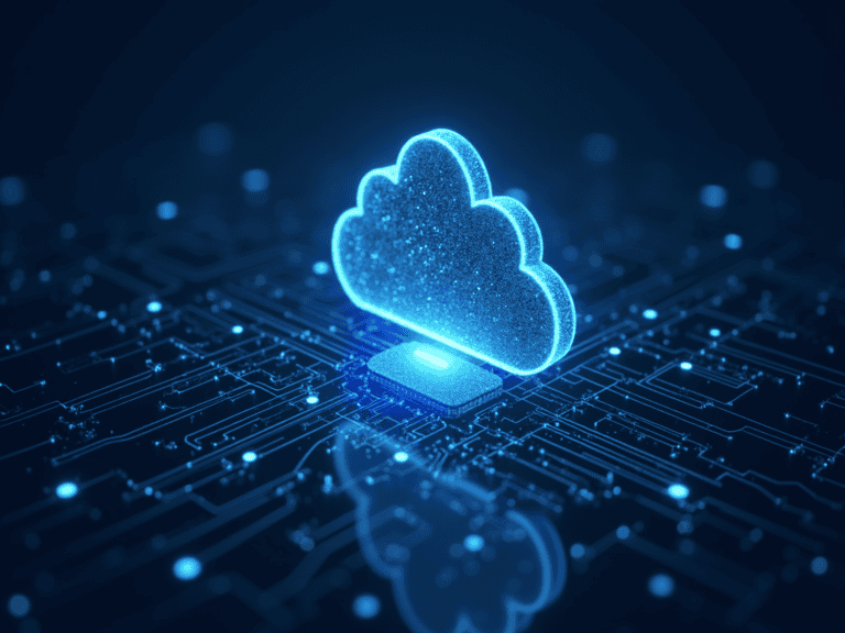 Diagram showing edge computing architecture in an industrial setting, with data flowing from machines to edge devices to the cloud.