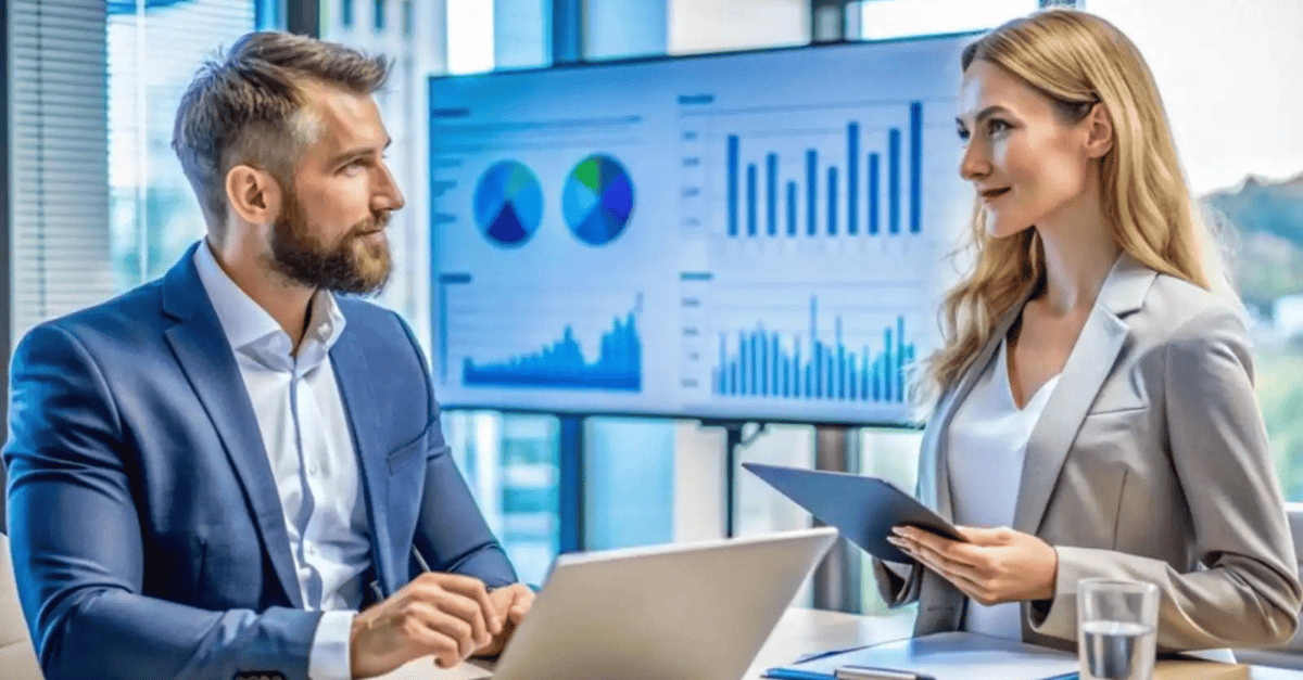 Consultants reviewing a technology plan with a client