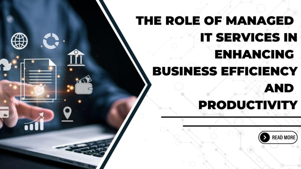 Illustration of managed IT services streamlining business operations and boosting productivity