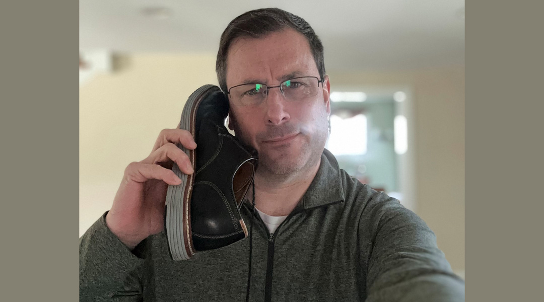 The first cell phone was about the size of a shoe
