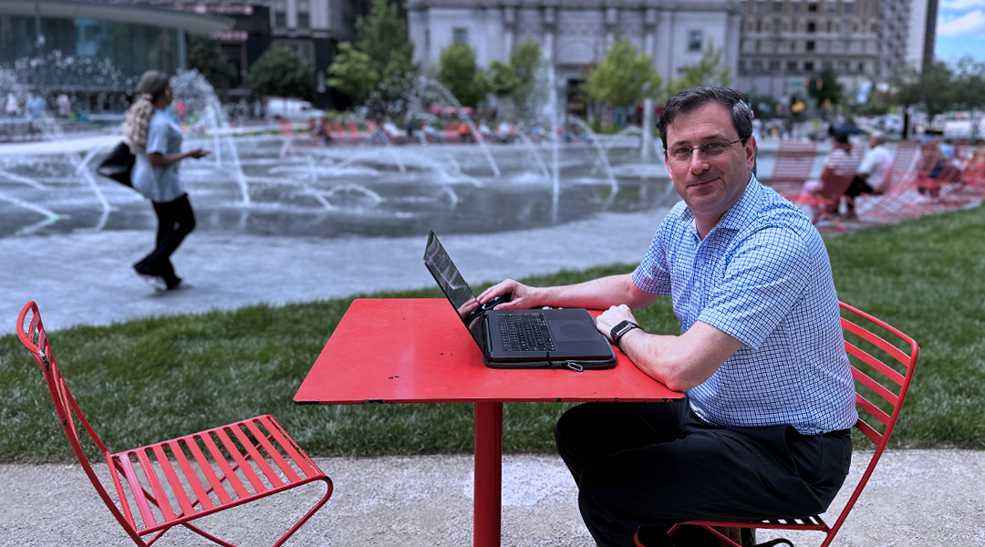On a break during a Philadelphia leadership conference