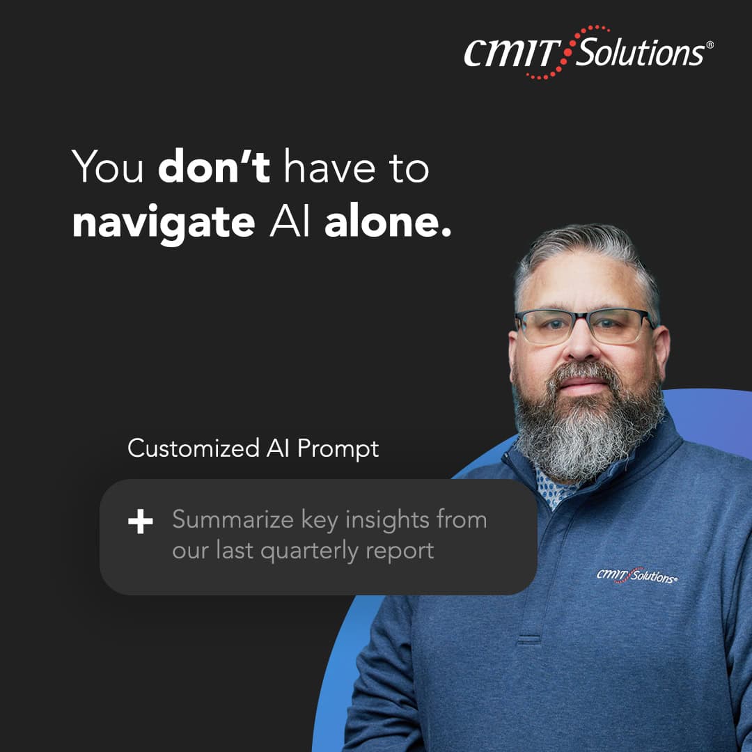 CMIT campaign graphic promoting expert guidance for business AI use