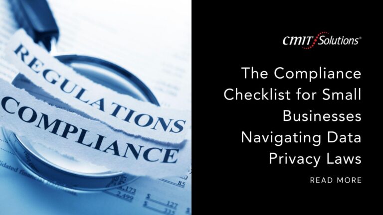 Zoom lens placed over bits of paper with the words regulation and compliance written on them, with the business logo, blog title, and read more option