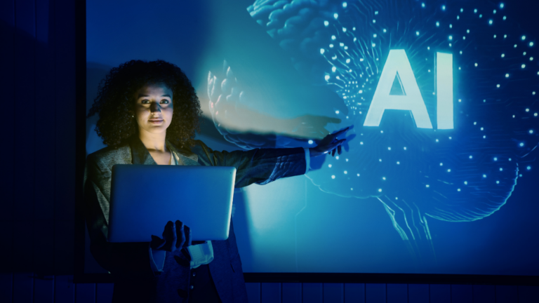 A professional team in a North Pittsburgh office using AI tools for secure data management and business growth