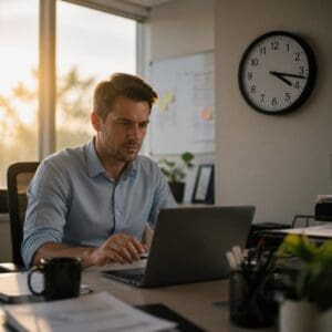 4:17pm on a Friday, and a man is deciding on whether or not to trust that email from his boss.