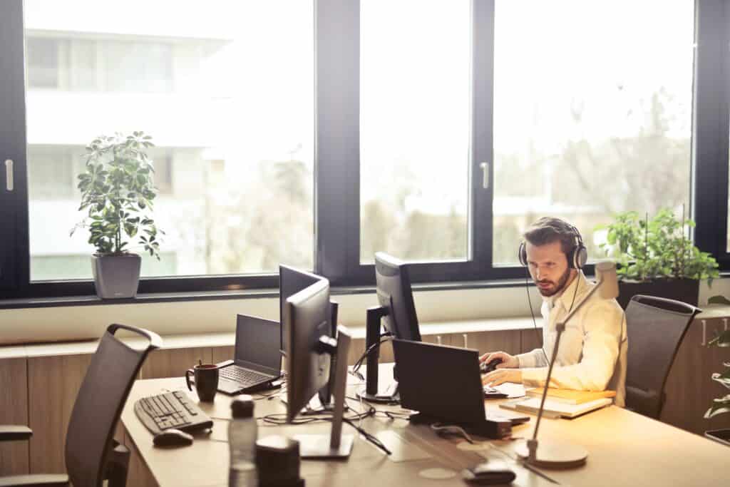 man taking care of it services for healthcare