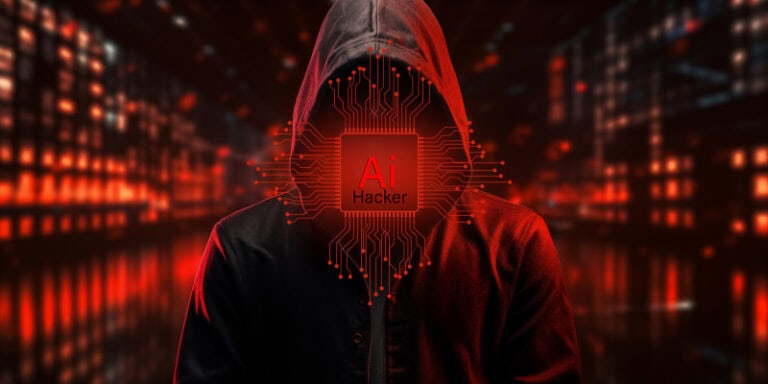 Conceptual illustration of AI in cybersecurity and its impact on SMBs, focusing on data protection and network security