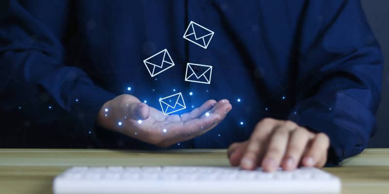Image illustration of email notification with enhanced email security features.