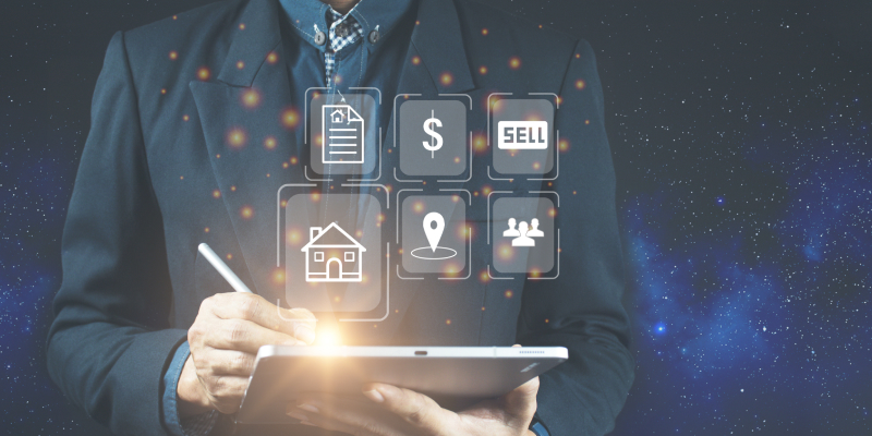 Illustration to highlight the tech support for real estate business.