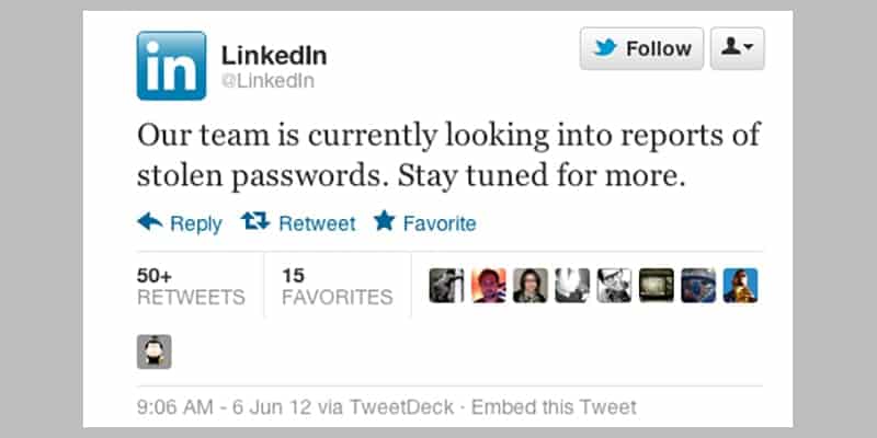 LinkedIn-password-breach-tweet