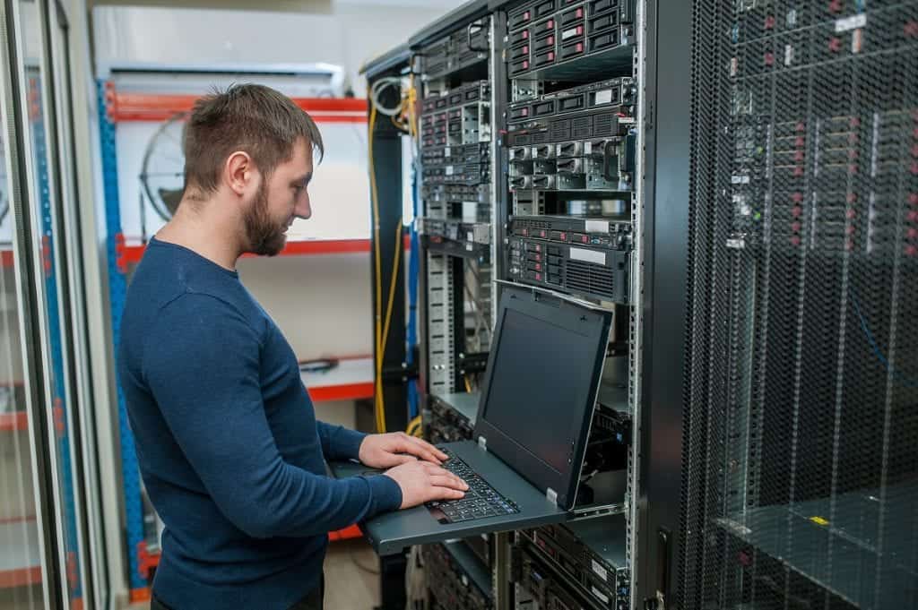 IT guy checking the servers