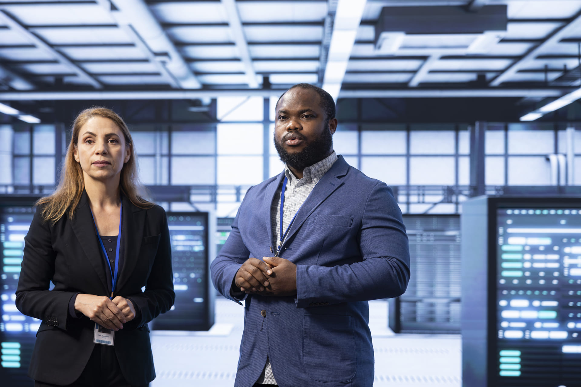 IT professionals troubleshooting systems in a server room | CMIT Solutions IT professionals troubleshooting systems in a server room