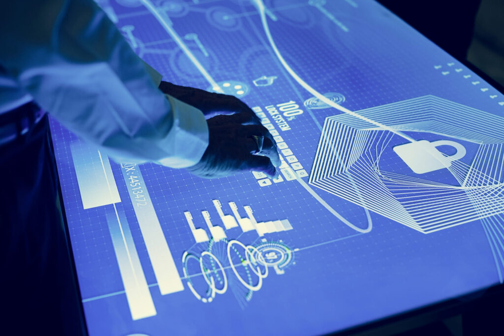 Futuristic touchscreen data interface