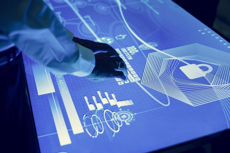 Futuristic touchscreen data interface