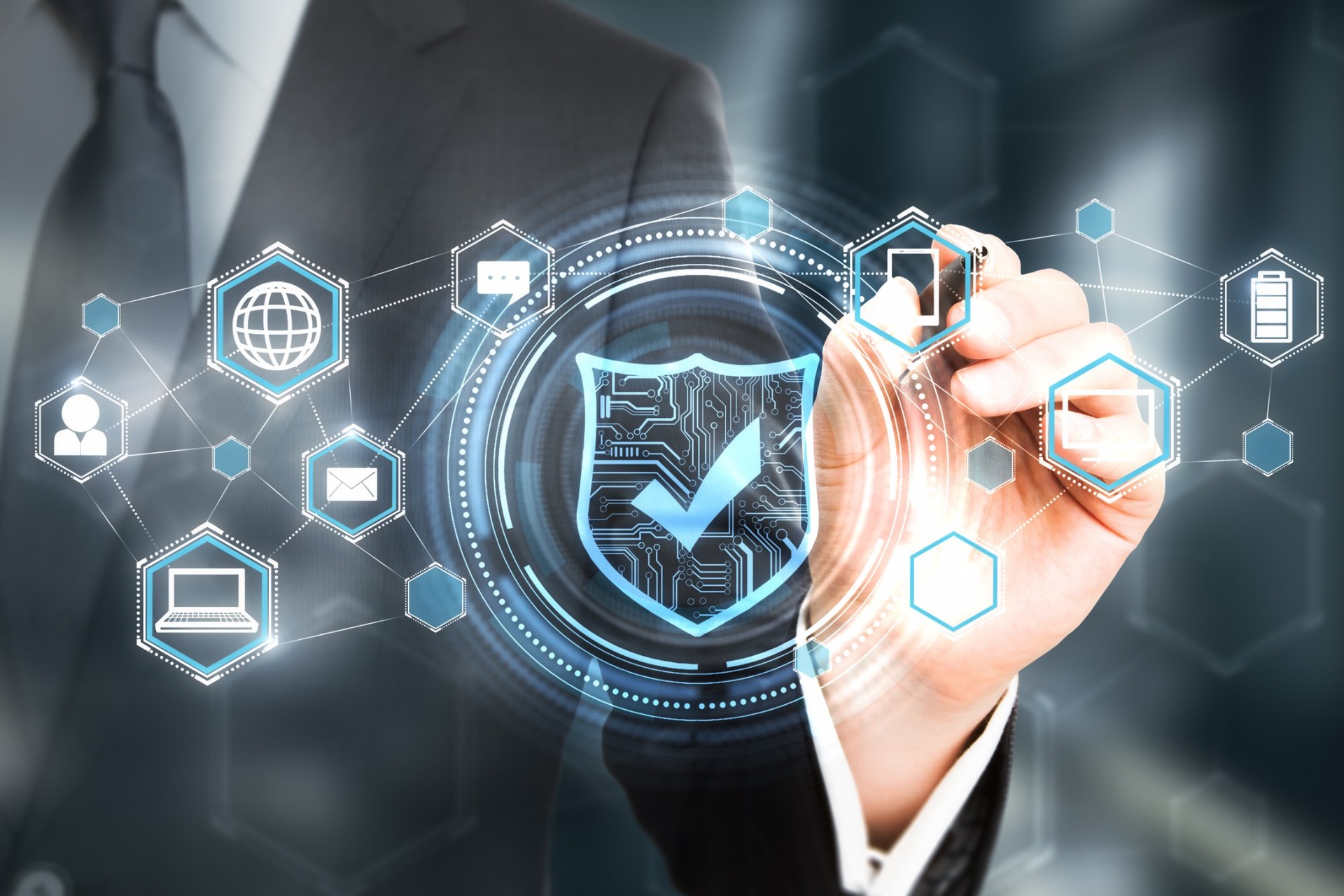 hand-drawing-antivirus-shield-checkmark-security-network