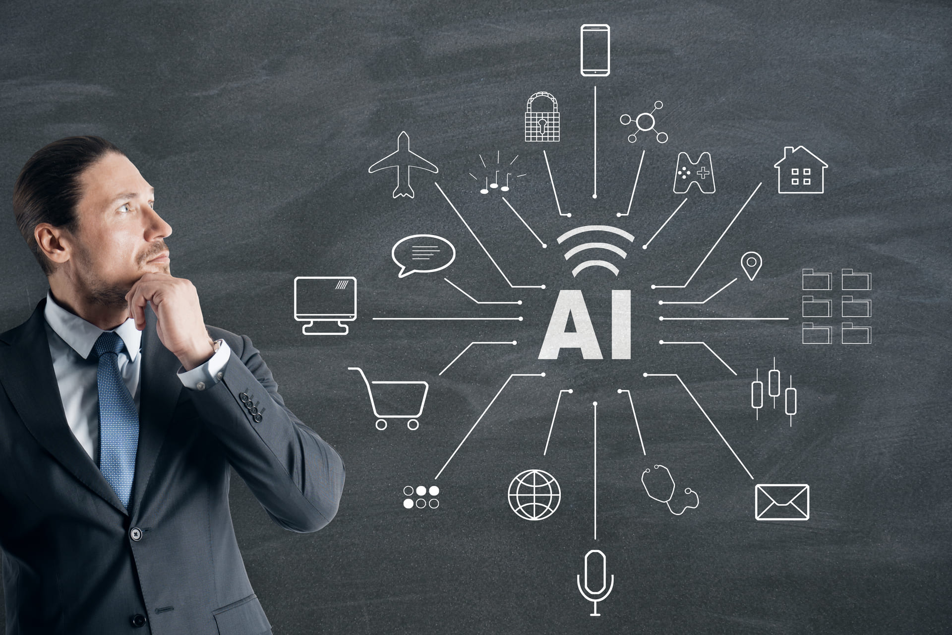 man-contemplating-artificial-intelligence-concepts | CMIT Solutions man-contemplating-artificial-intelligence-concepts