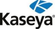 Kaseya brand logo with a blue abstract symbol above the word 'Kaseya'.